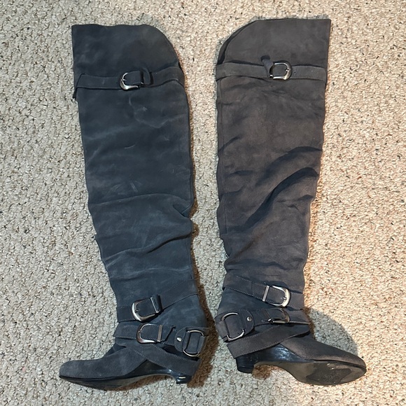 Naughty Monkey Charcoal Over the Knee Boots - Picture 2 of 3